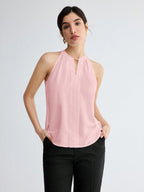 BizChic Women Summer Solid Color Halter Neck Elegant Sleeveless Top shein