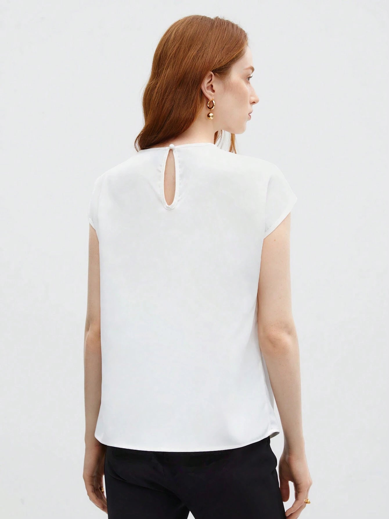 BizChic Asymmetrical Batwing Sleeve Top shein