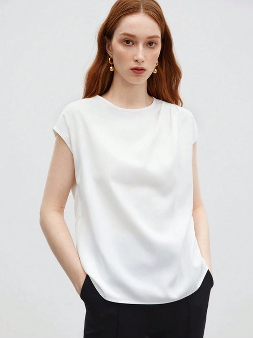 BizChic Asymmetrical Batwing Sleeve Top shein
