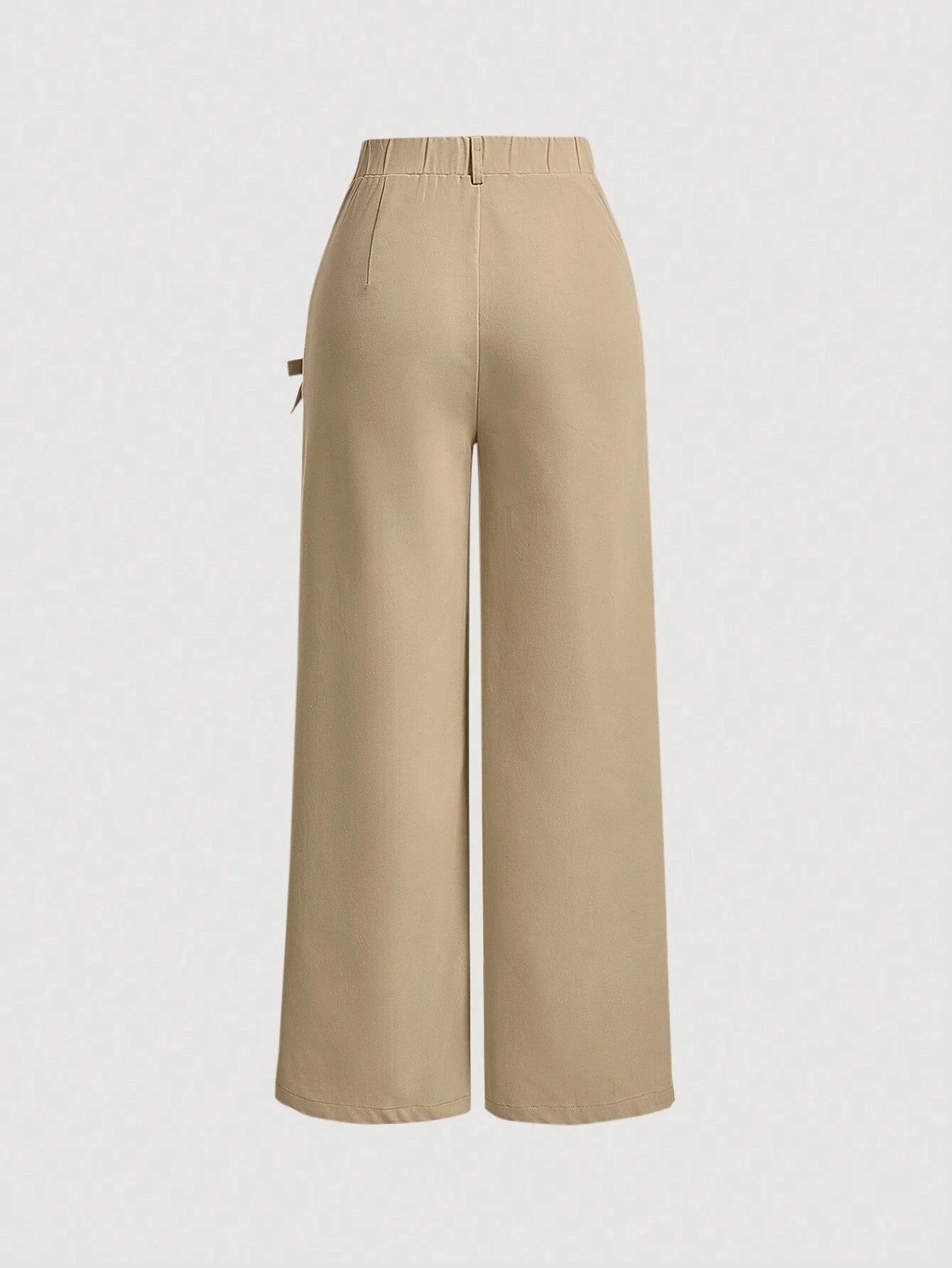 MOD Bow Front Wide Leg Pants shein
