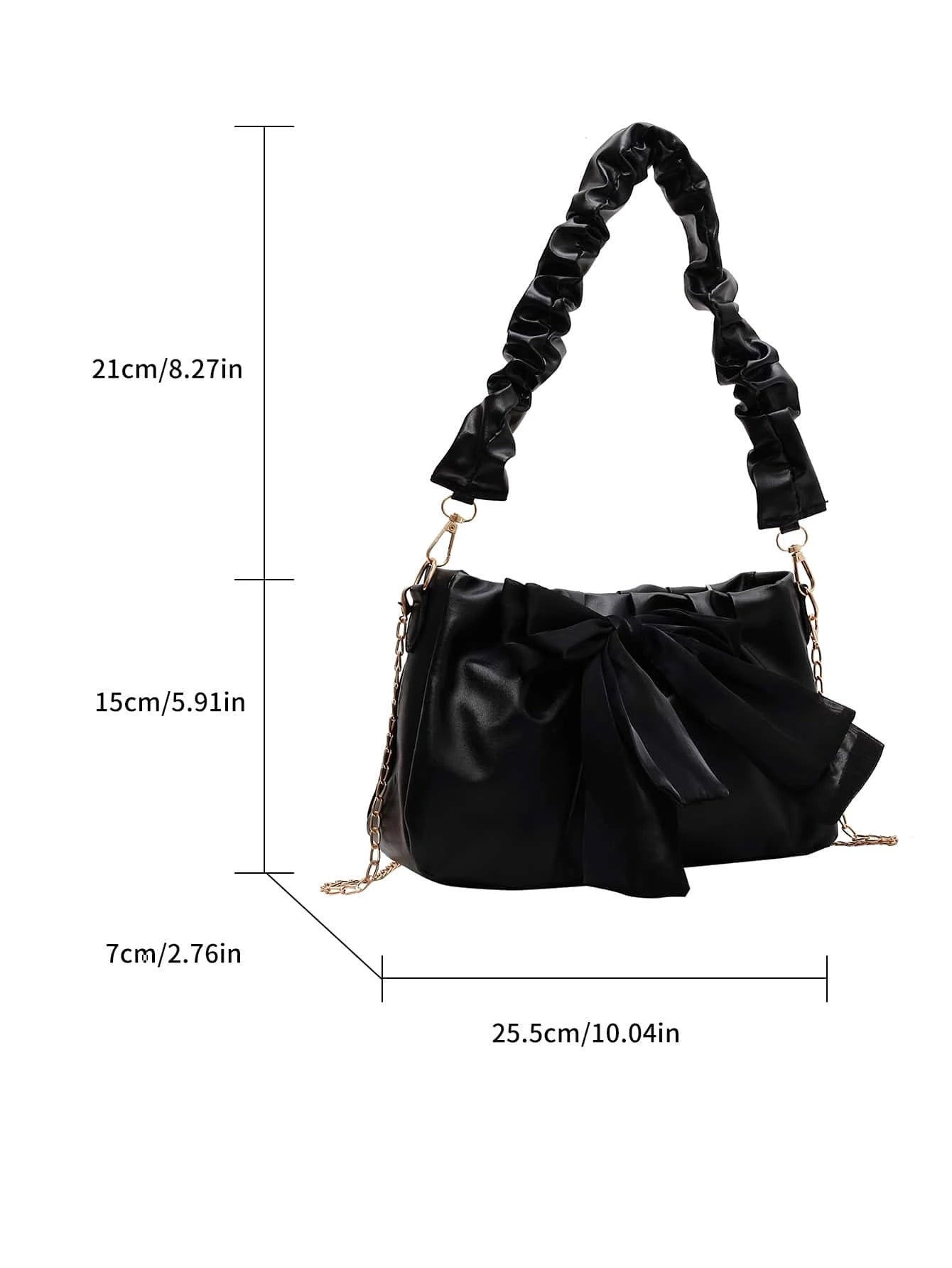 Bow & Ruched Decor Bag For Teen Girls shein