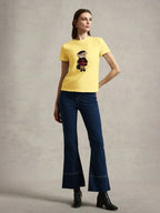 Casual Knit Crew Neck Short Sleeve Fitted Women T-Shirt shein