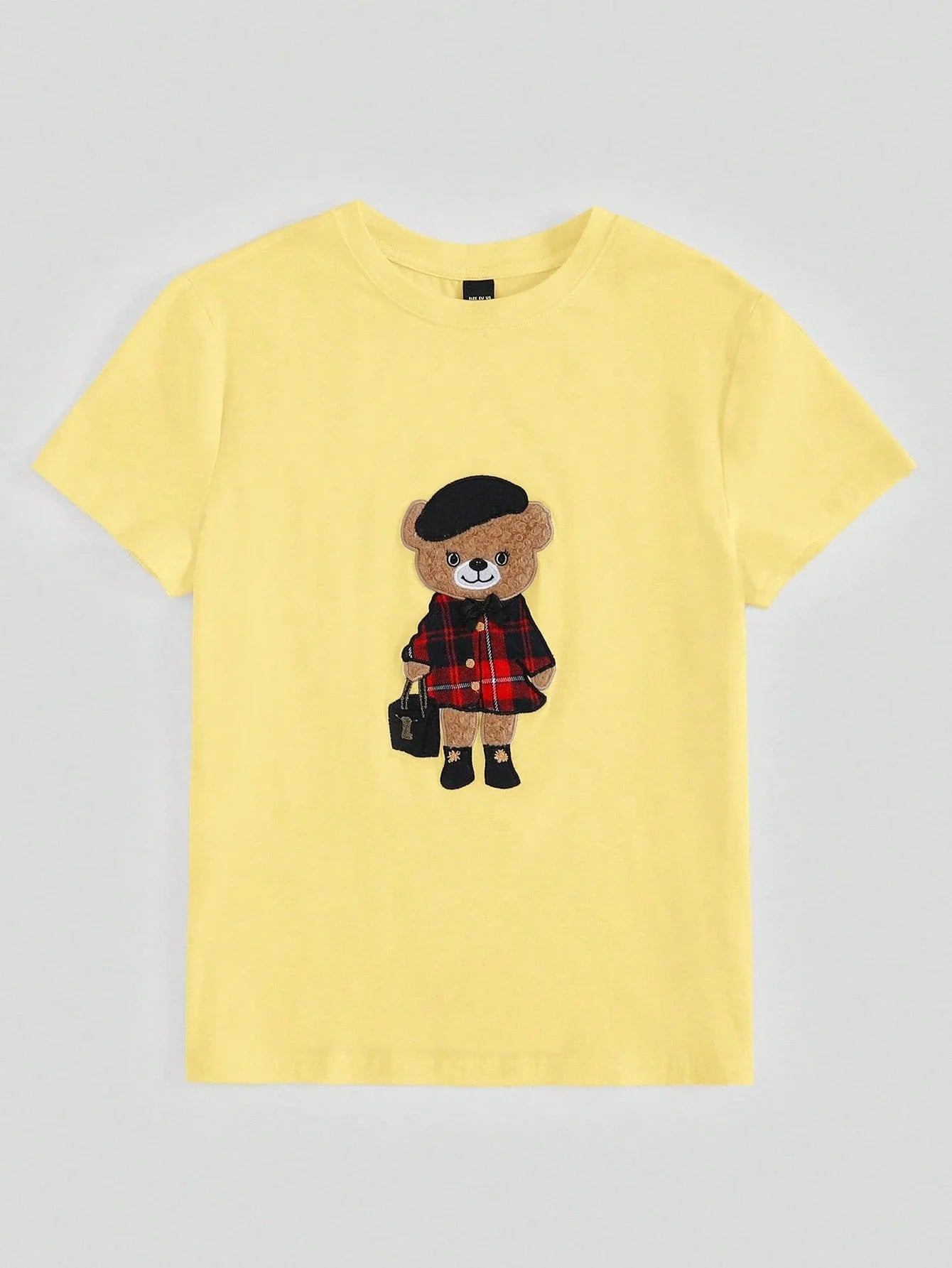 Casual Knit Crew Neck Short Sleeve Fitted Women T-Shirt shein