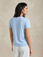 Women's Round Neck Bear Embroidery Casual Versatile Daily Wear Short Sleeve T-Shirt shein