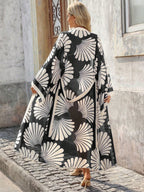 Retro Print Lightweight Elegant Kimono shein
