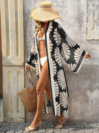 Retro Print Lightweight Elegant Kimono shein