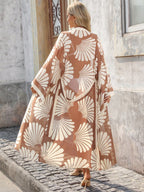 Retro Print Lightweight Elegant Kimono shein
