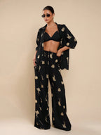 Women Embroidery Decor Casual Versatile Straight Leg Pants