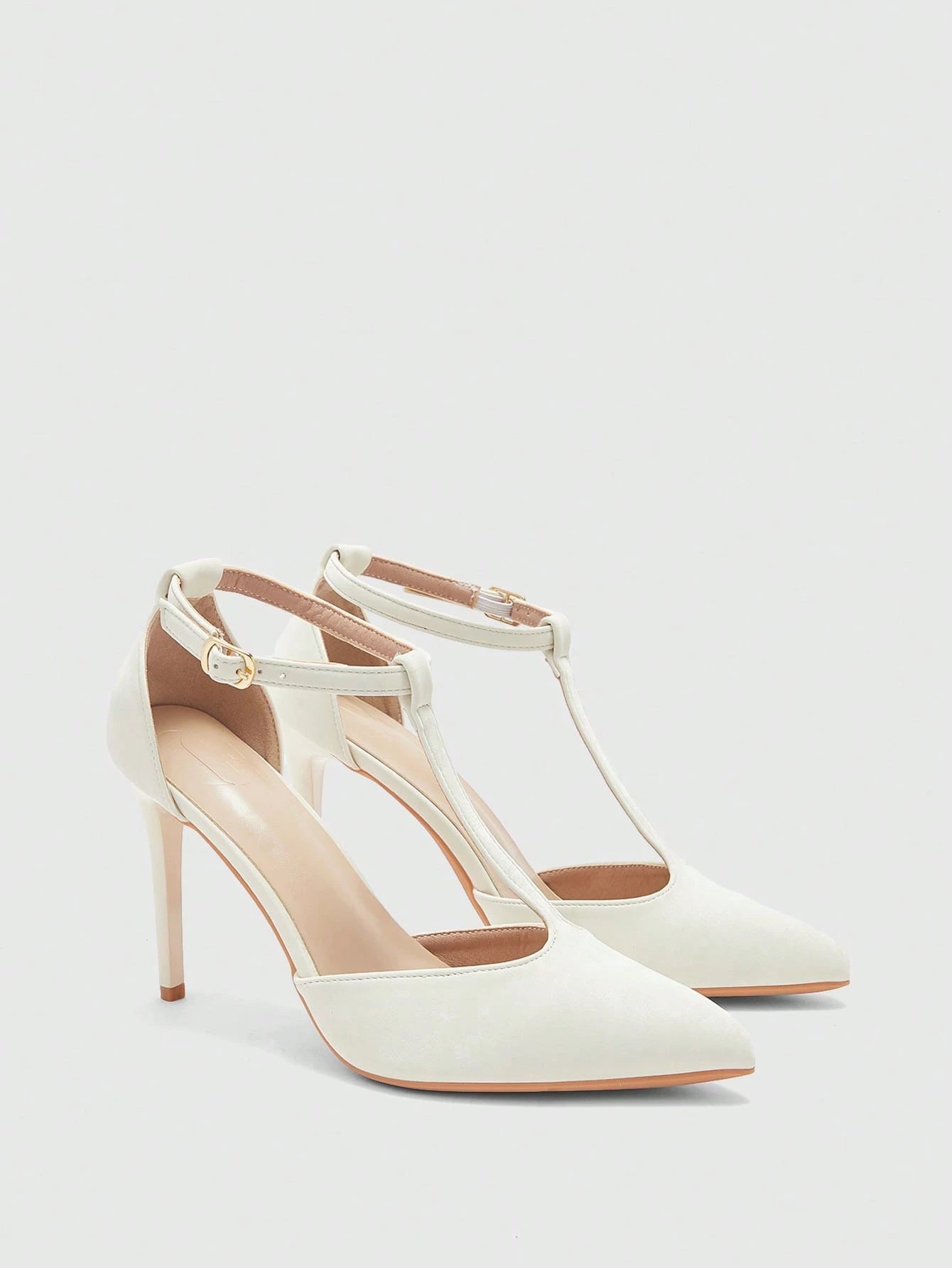 T-Strap Pointed Toe High Heel Pumps