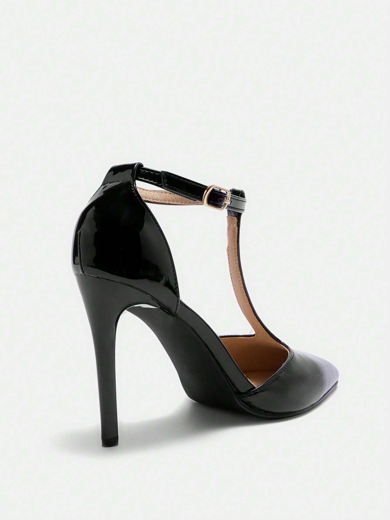 T-Strap Pointed Toe High Heel Pumps