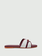 Simple Buckle Color Block Flat Sandals shein