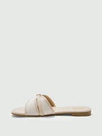 Simple Buckle Color Block Flat Sandals shein