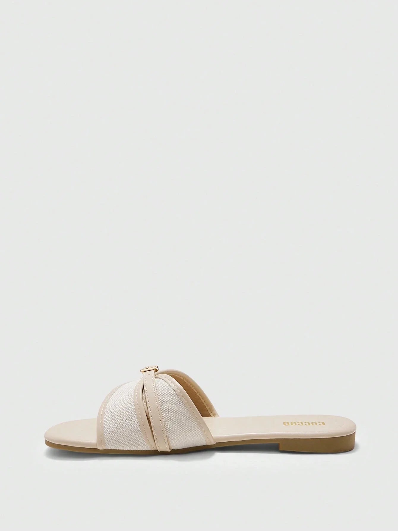 Simple Buckle Color Block Flat Sandals shein