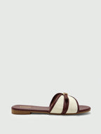 Simple Buckle Color Block Flat Sandals shein