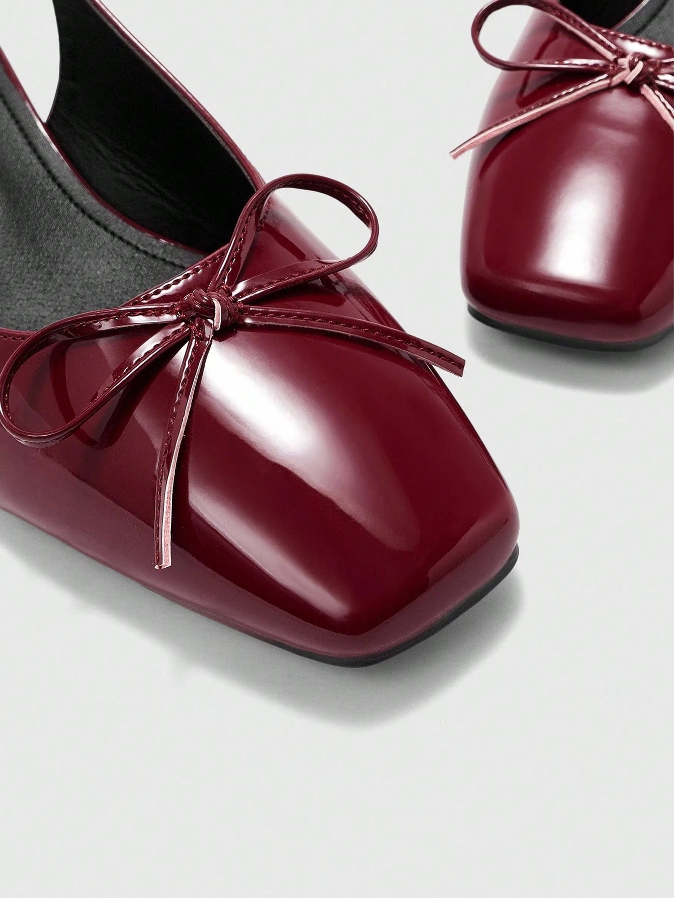 Women's Fashion Bow Backstrap Classic Low Chunky Heel Flats