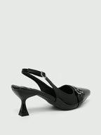 BIZCHIC Women's Pointed Toe Kitten Heel Backstrap Slingback Pumps shein