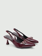 BIZCHIC Women's Pointed Toe Kitten Heel Backstrap Slingback Pumps shein