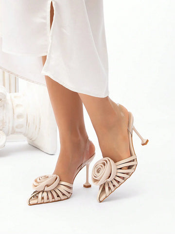 CUCCOO CHICEST Women's Elegant Decor Hollow Design Pointed Toe Leather Stiletto