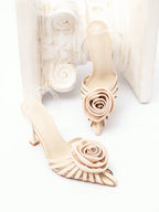 CUCCOO CHICEST Women's Elegant Decor Hollow Design Pointed Toe Leather Stiletto shein