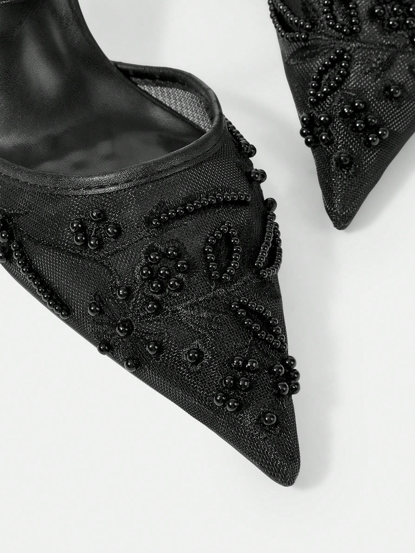 Women's Fashionable Black Floral Elegant High Heel Party Sandals shein