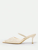 Women's Fashionable Black Floral Elegant High Heel Party Sandals shein