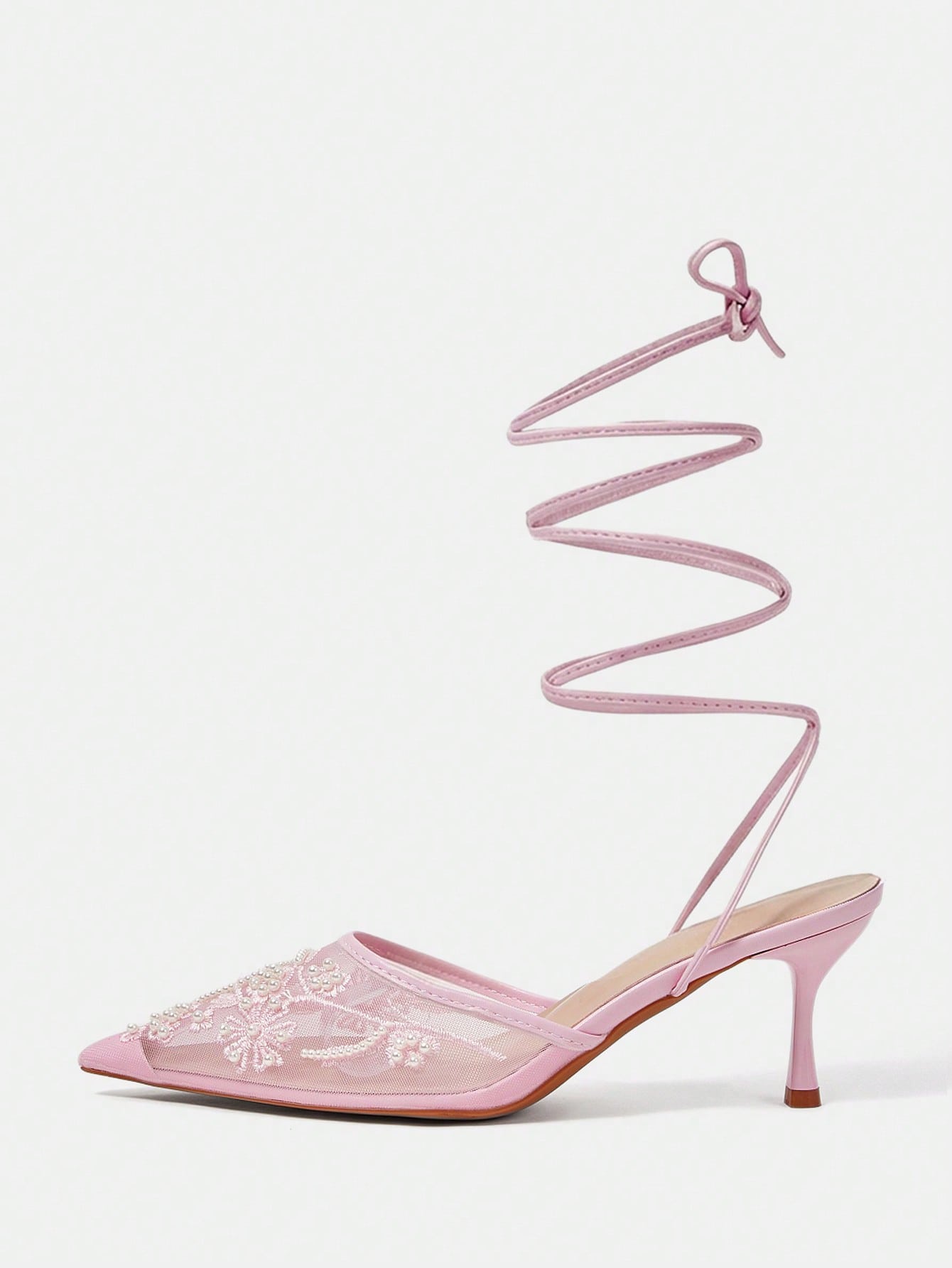 Women's Fashionable Black Floral Elegant High Heel Party Sandals shein