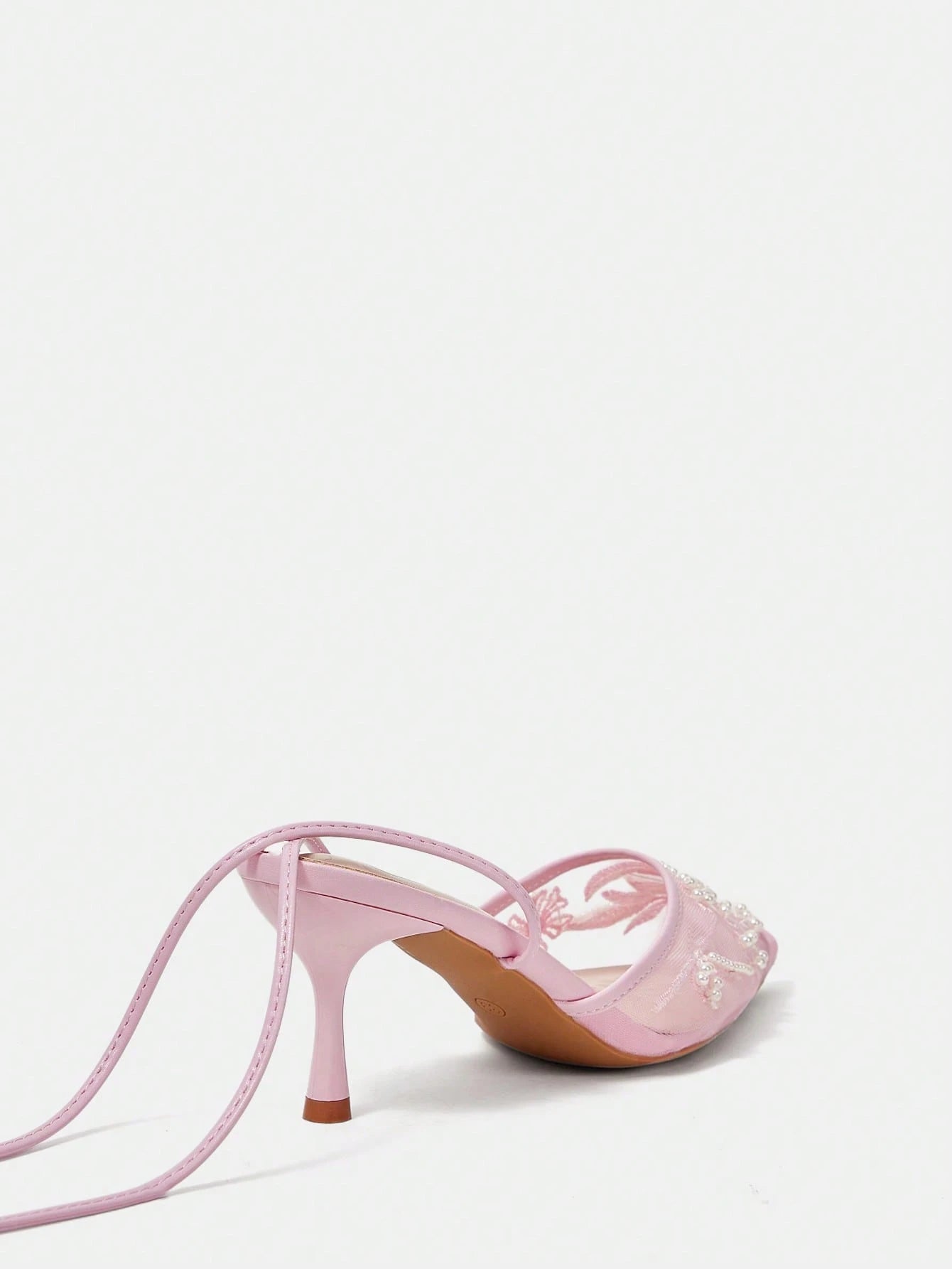 Women's Fashionable Black Floral Elegant High Heel Party Sandals shein