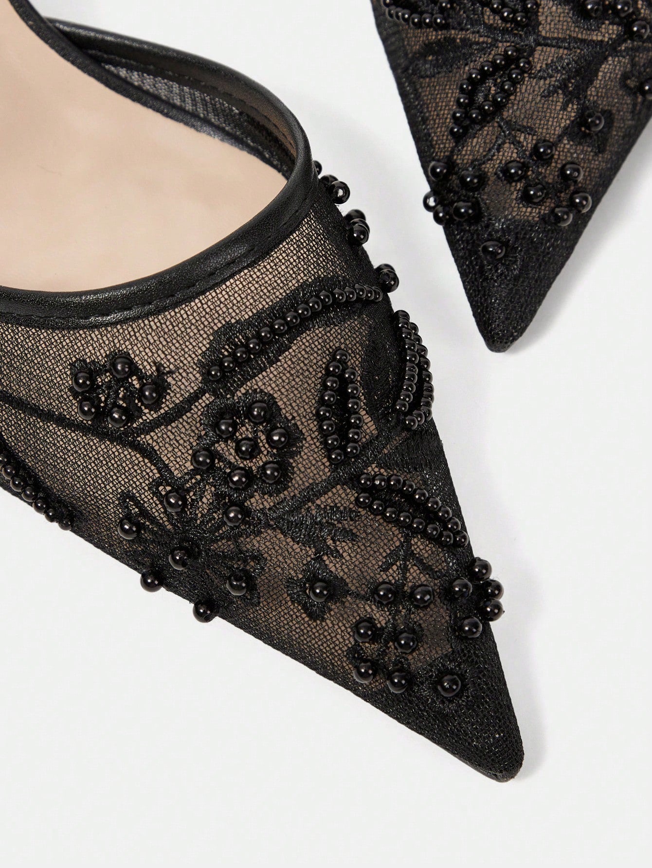 Women's Fashionable Black Floral Elegant High Heel Party Sandals shein