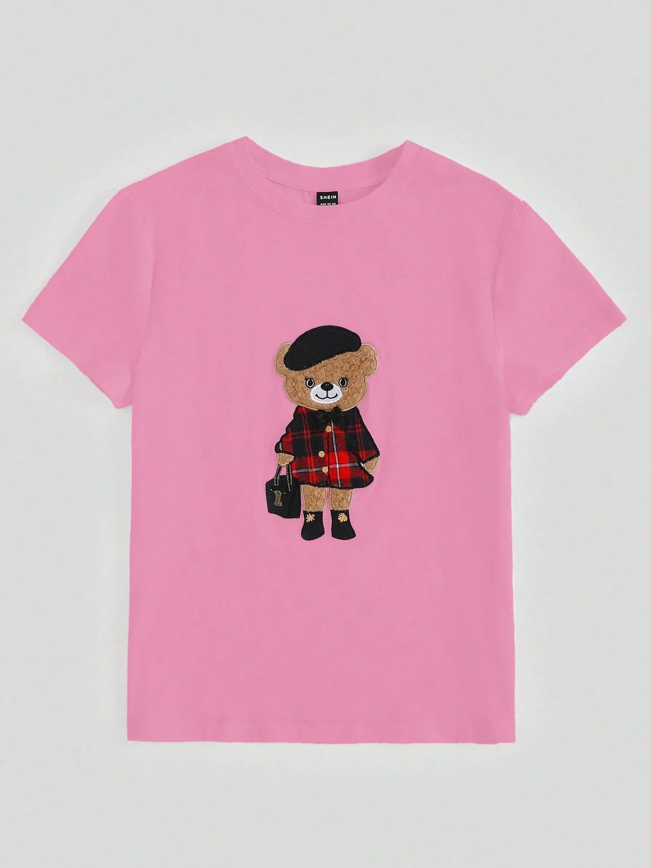 Casual Knit Crew Neck Short Sleeve Fitted Women T-Shirt shein