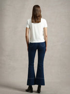 Casual Knit Crew Neck Short Sleeve Fitted Women T-Shirt shein