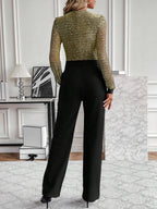 Clasi Women's Glittery Long Sleeve Jumpsuit shein