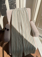 Casual Striped Wide Leg Pants Pink Striped Pants