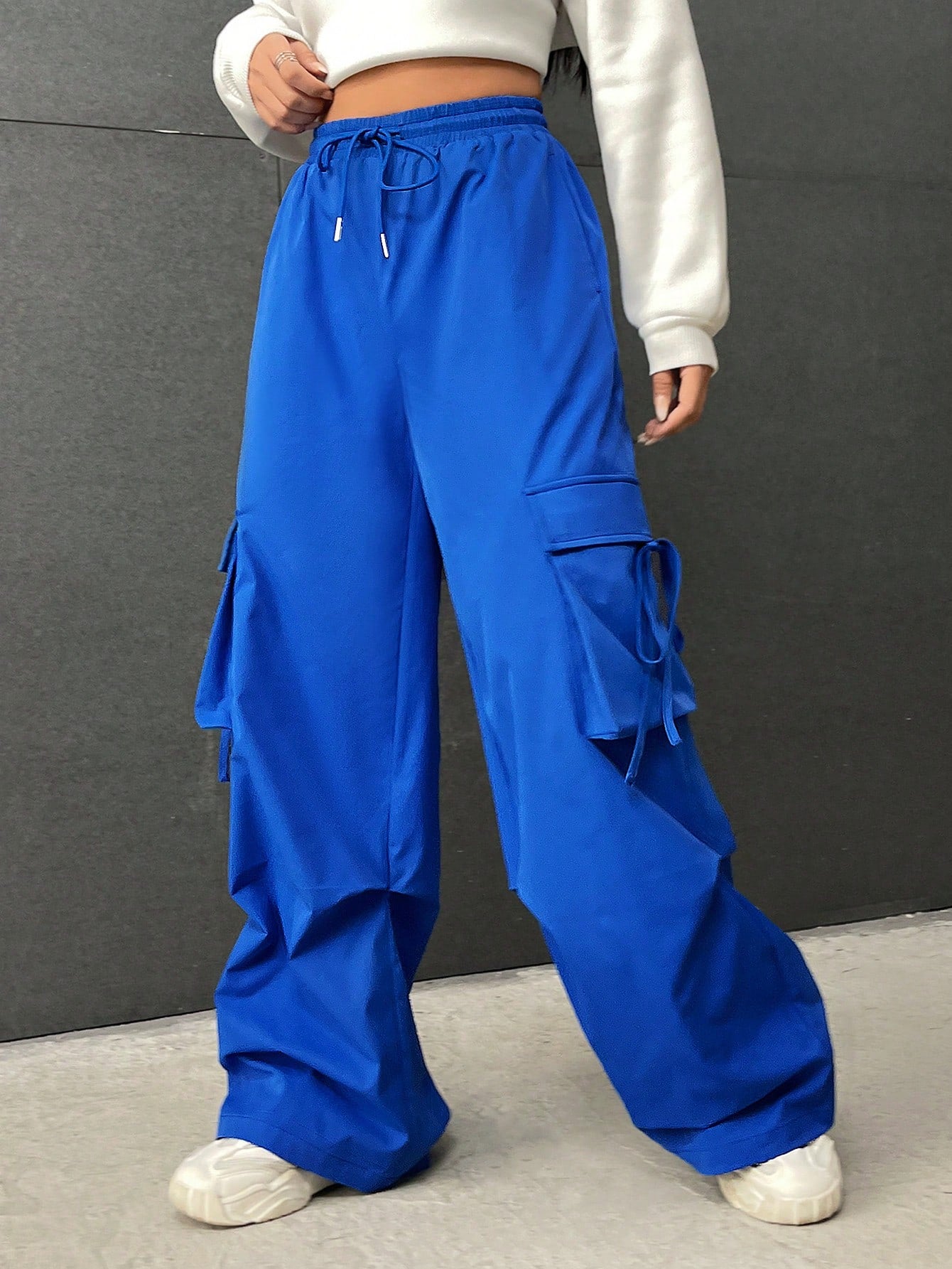 Coolane Flap Pocket Drawstring Waist Pants shein