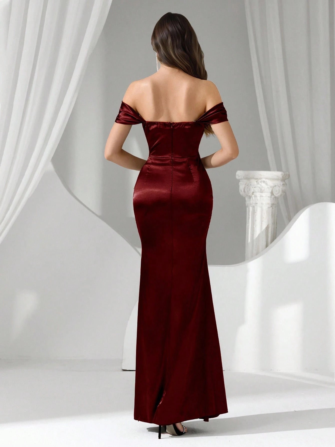 Women's Elegant Off Shoulder Formal Evening Gown