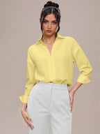 Women's Daily Casual Solid Color Minimalist Long Sleeve Shirt Bodysuit shein