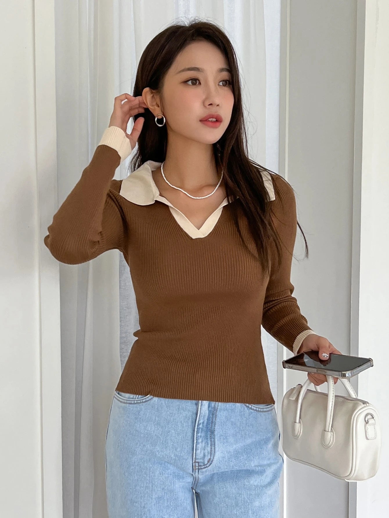 Women's Solid Color Turtleneck Long Sleeve Casual Business Pullover Sweater