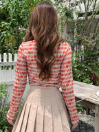 DAZY Heart Pattern Mesh Top shein