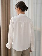 Women's Plain Long Sleeve Business Casual Shirt shein