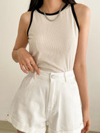 DAZY Women Business Casual Style Colorblock Trim Tank Tops shein