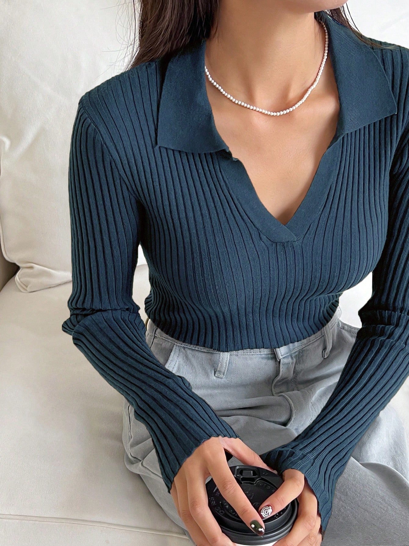 Women's Solid Color Turtleneck Long Sleeve Casual Business Pullover Sweater