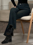 Women's Button Pocket Korean Style Versatile Daily Wear Flare Jeans