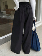 DAZY Loose Elastic Waist Wide Leg Pants shein