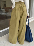 DAZY Loose Elastic Waist Wide Leg Pants shein