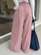 DAZY Loose Elastic Waist Wide Leg Pants shein