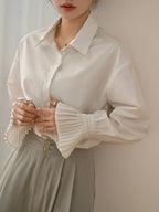Women's Plain Long Sleeve Business Casual Shirt shein