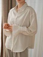 Women's Plain Long Sleeve Business Casual Shirt shein