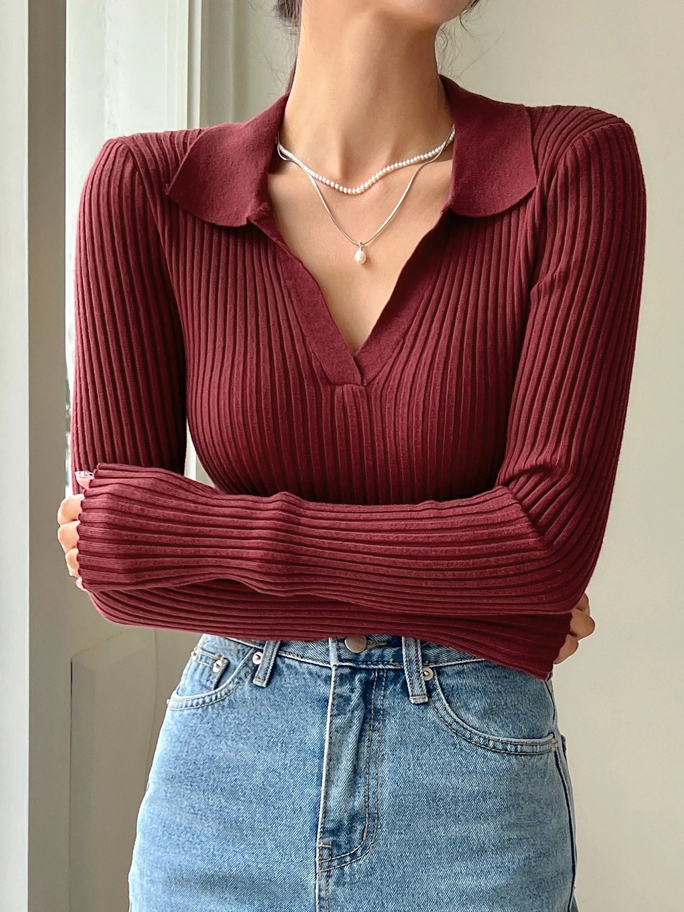 Women's Solid Color Turtleneck Long Sleeve Casual Business Pullover Sweater