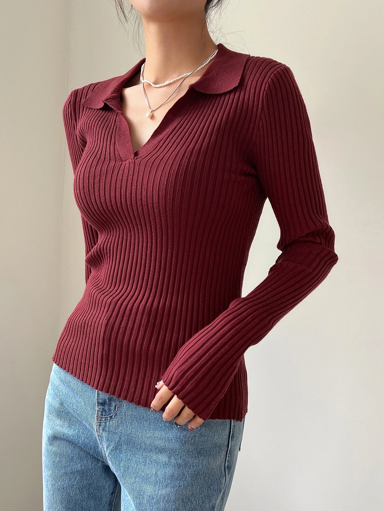 Women's Solid Color Turtleneck Long Sleeve Casual Business Pullover Sweater
