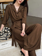 DAZY Women's Vacation Floral Print 3/4 Sleeve Palazzo Jumpsuit shein