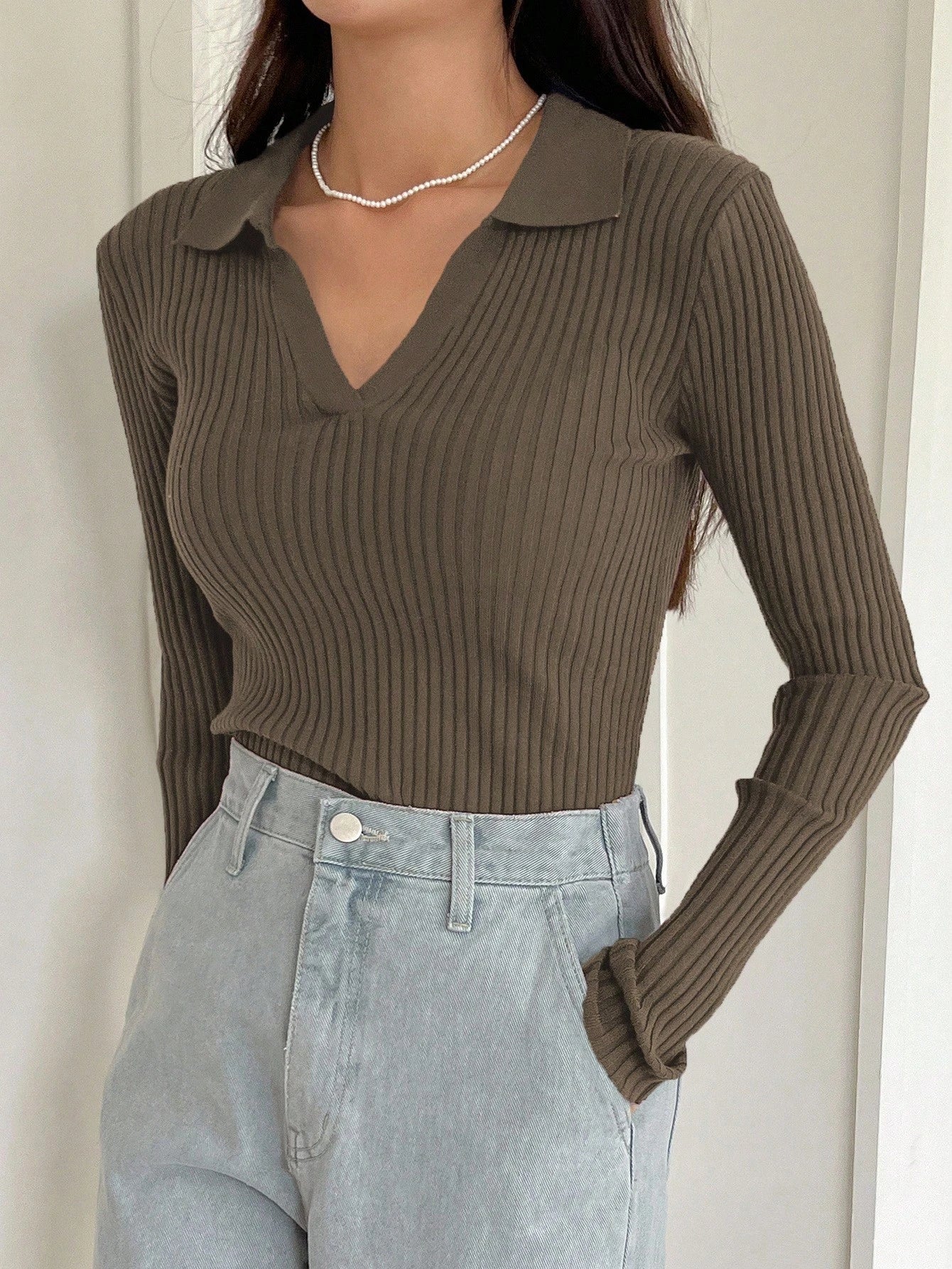 Women's Solid Color Turtleneck Long Sleeve Casual Business Pullover Sweater